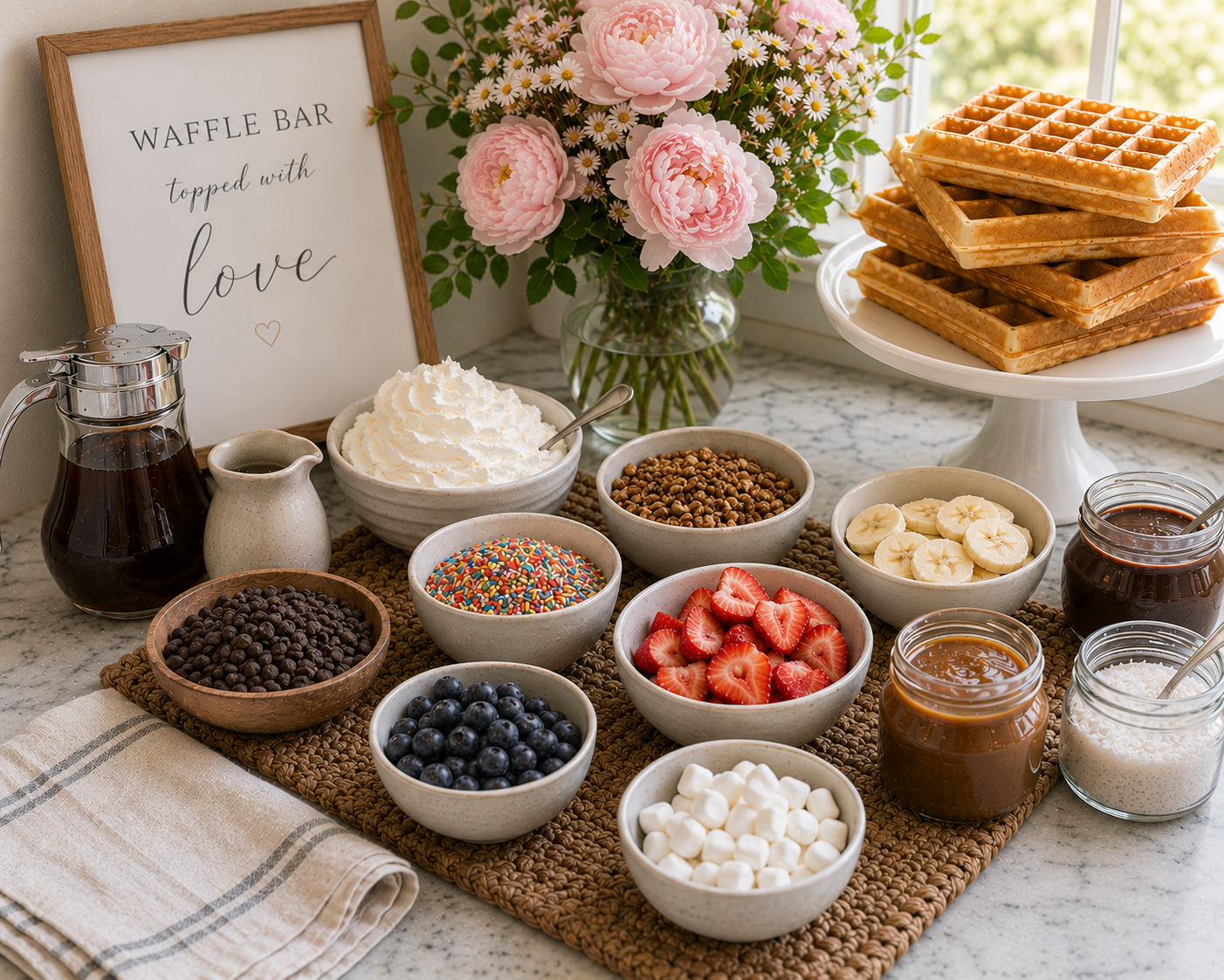 mothers-day-brunch-ideas-waffle-bar mothers day brunch ideas waffle bar
